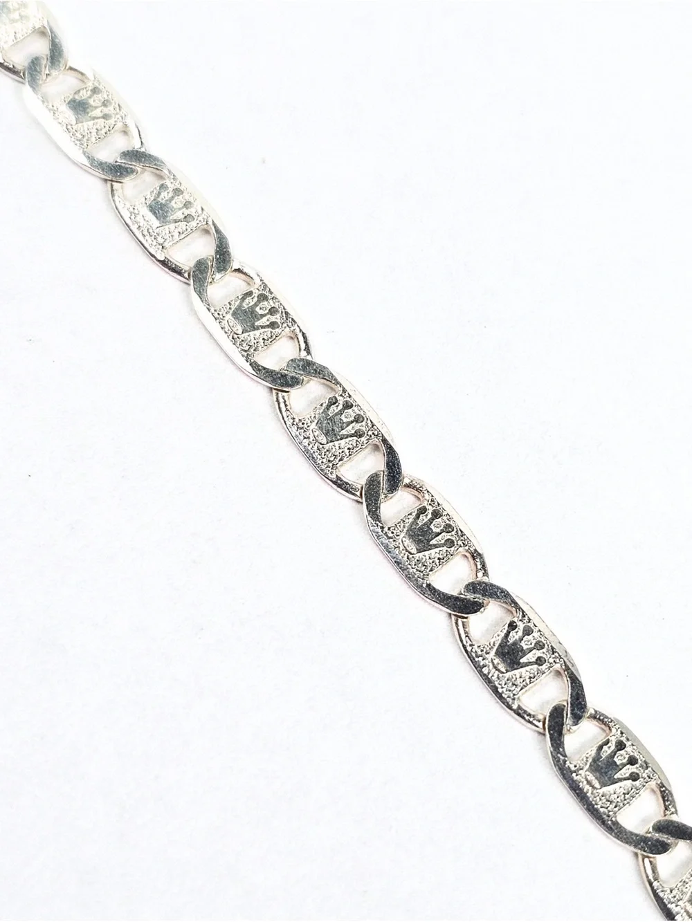 Mariner Chain 3.8mm Rolex Crown Design Men’s 925 Sterling Silver 60cm